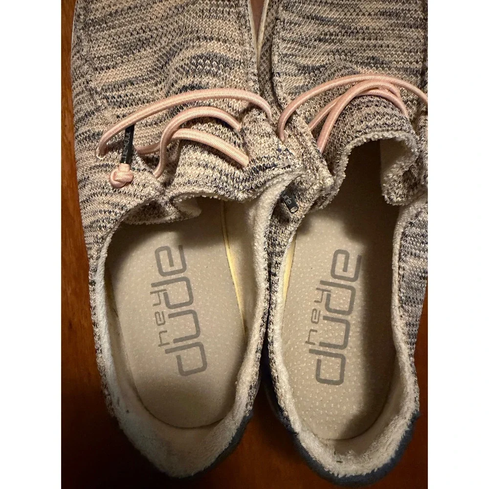 Hey Dude Wendy Sox Light Pink Marled Knit Slip On Loafers Shoes Womens 10